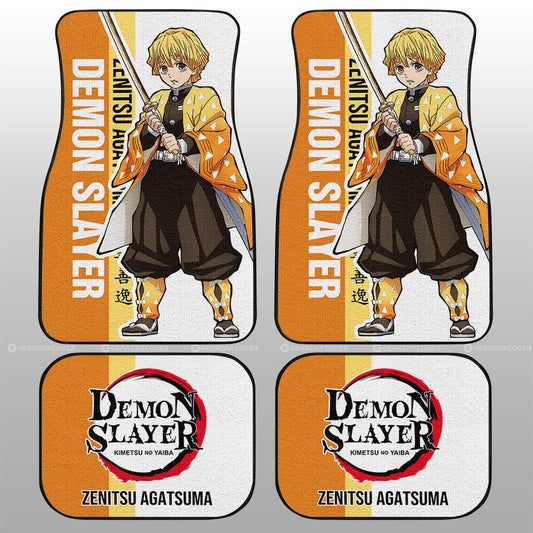 Zenitsu Agatsuma Car Floor Mats Custom Demon Slayer Car Accessories For Anime Fans - Gearcarcover - 2