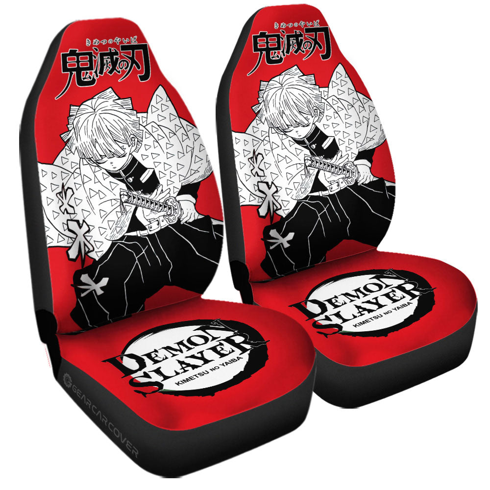 Zenitsu Agatsuma Car Seat Covers Custom Demon Slayer Anime Car Accessories Manga Style For Fans - Gearcarcover - 3