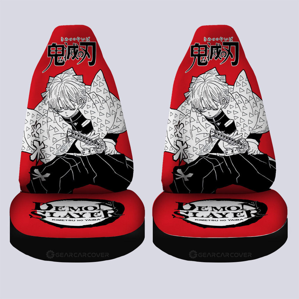 Zenitsu Agatsuma Car Seat Covers Custom Demon Slayer Anime Car Accessories Manga Style For Fans - Gearcarcover - 4