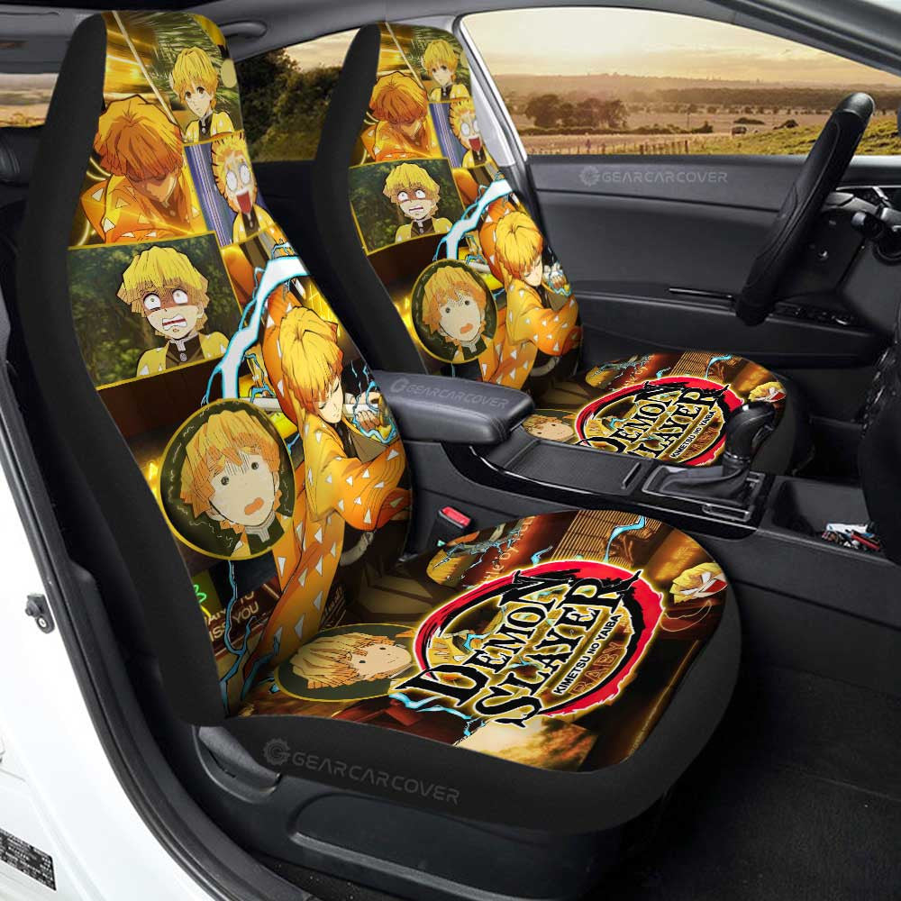 Zenitsu Agatsuma Car Seat Covers Custom Demon Slayer Anime - Gearcarcover - 1