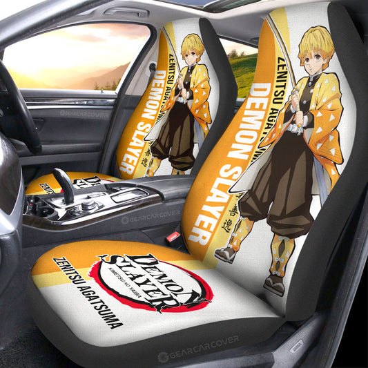 Zenitsu Agatsuma Car Seat Covers Custom Demon Slayer Car Accessories For Anime Fans - Gearcarcover - 2