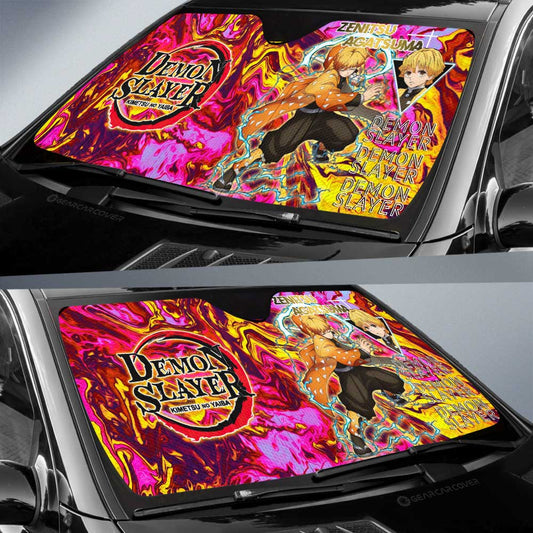 Zenitsu Agatsuma Car Sunshade Custom Demon Slayer Anime Car Accessories - Gearcarcover - 2