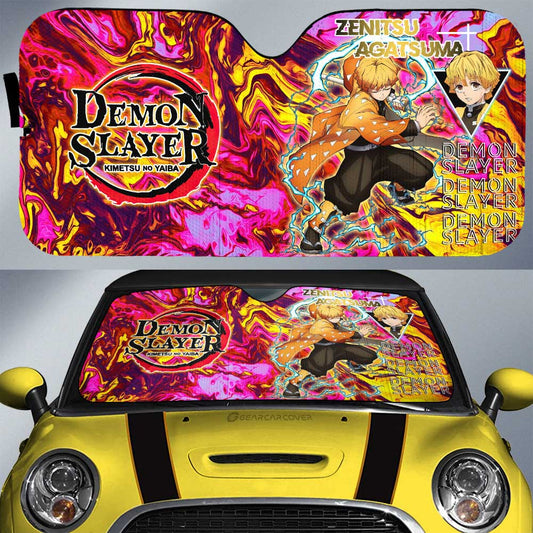 Zenitsu Agatsuma Car Sunshade Custom Demon Slayer Anime Car Accessories - Gearcarcover - 1