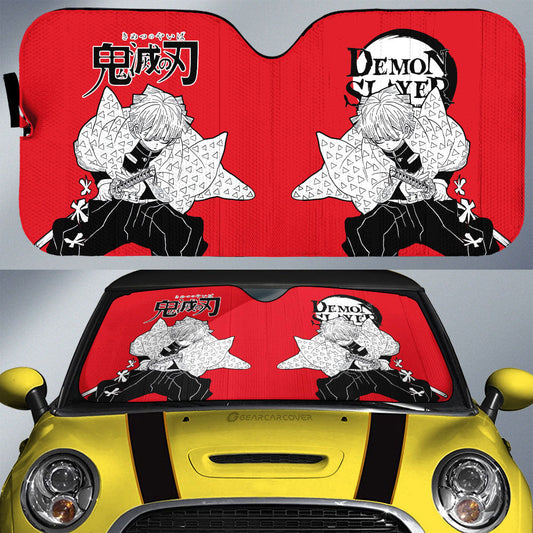 Zenitsu Agatsuma Car Sunshade Custom Demon Slayer Anime Car Accessories Manga Style For Fans - Gearcarcover - 1