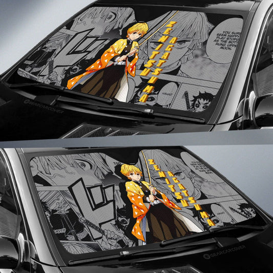 Zenitsu Agatsuma Car Sunshade Custom Demon Slayer Anime Mix Mangas - Gearcarcover - 2