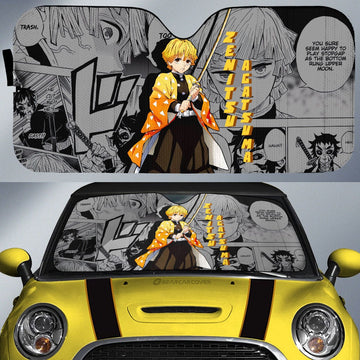 Zenitsu Agatsuma Car Sunshade Custom Demon Slayer Anime Mix Mangas - Gearcarcover - 1