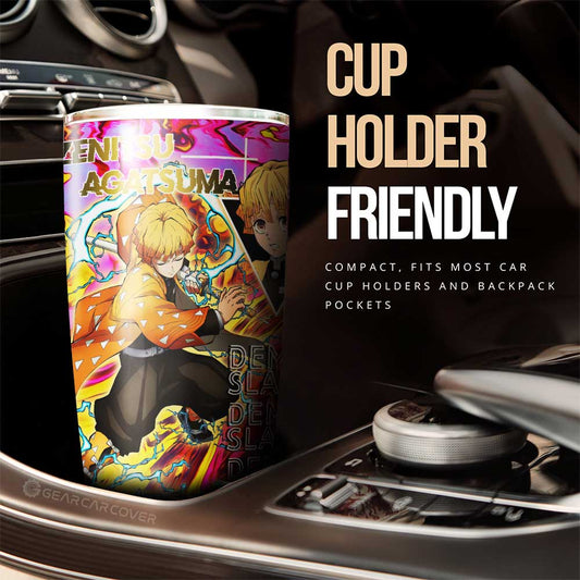 Zenitsu Agatsuma Tumbler Cup Custom Demon Slayer Anime Car Accessories - Gearcarcover - 2