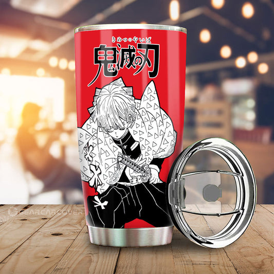 Zenitsu Agatsuma Tumbler Cup Custom Demon Slayer Anime Car Accessories Manga Style For Fans - Gearcarcover - 1