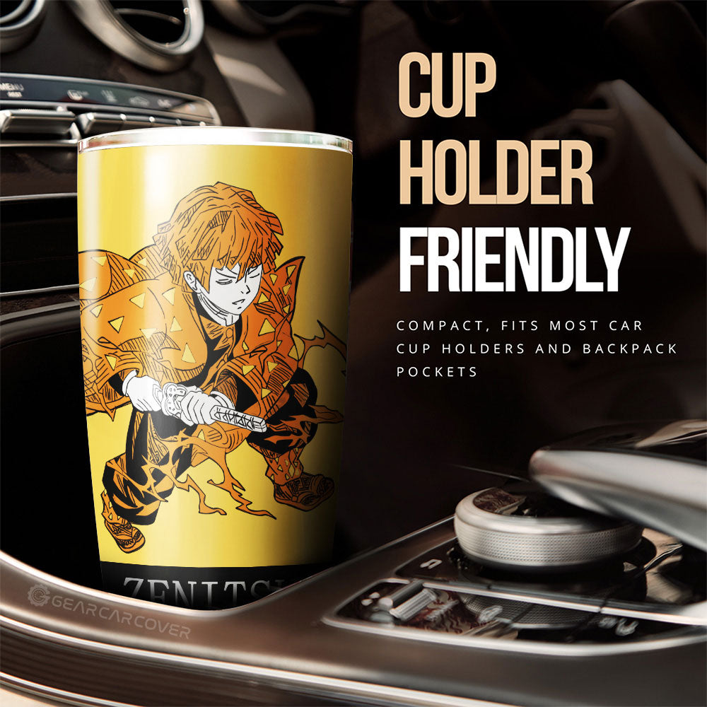 Zenitsu Agatsuma Tumbler Cup Custom Demon Slayer Car Accessories Manga Style - Gearcarcover - 3