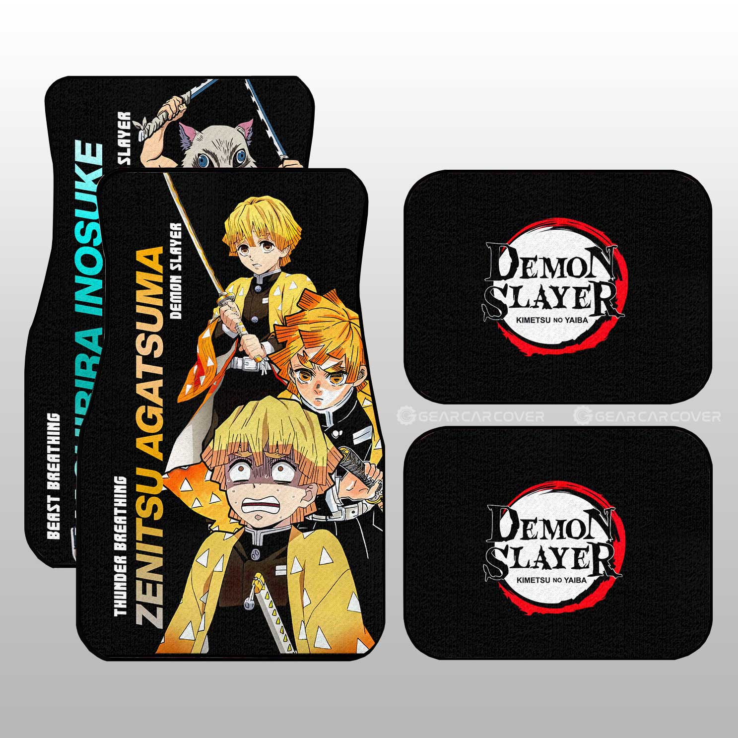 Zenitsu And Inosuke Car Floor Mats Custom Demon Slayer Anime - Gearcarcover - 2