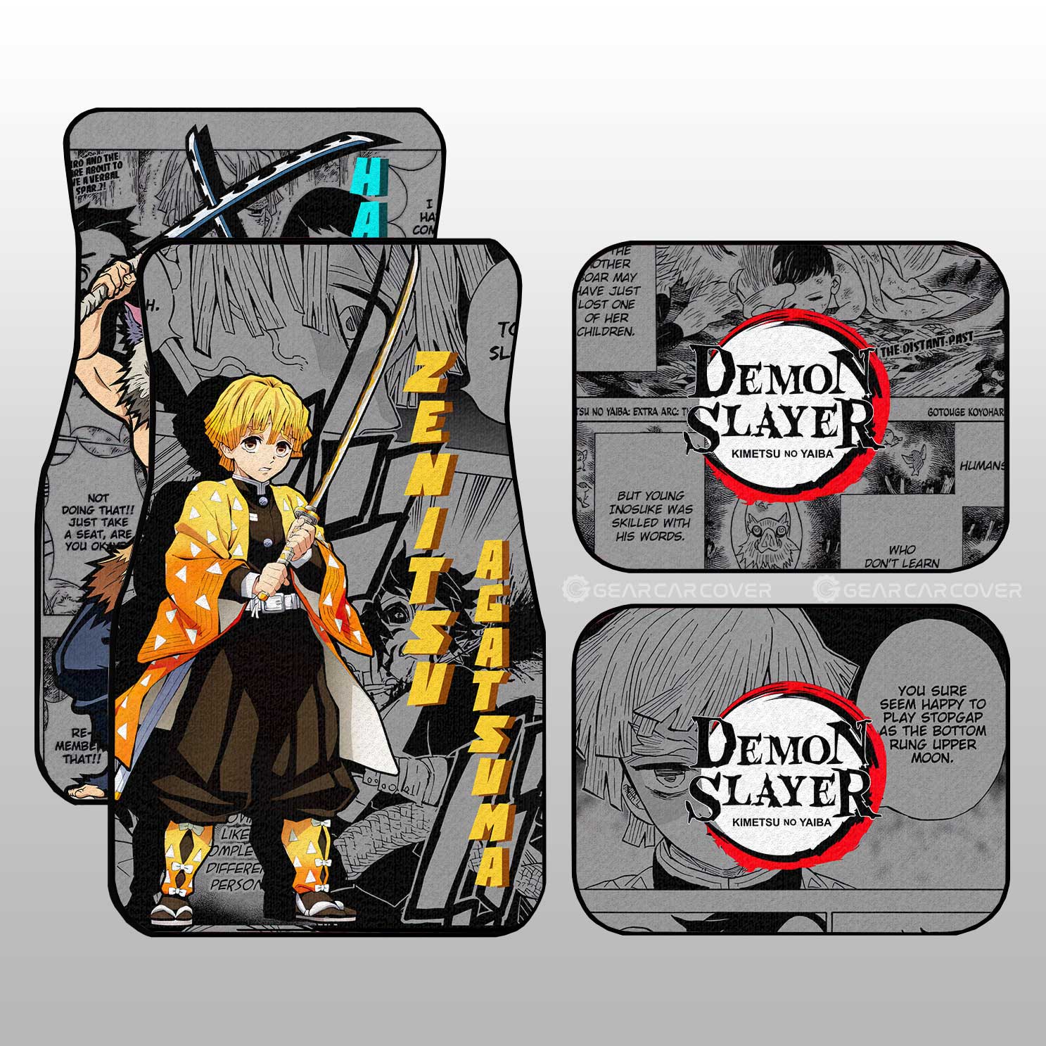 Zenitsu And Inosuke Car Floor Mats Custom Demon Slayer Anime Mix Mangas - Gearcarcover - 2