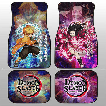 Zenitsu And Nezuko Car Floor Mats Custom Characters Demon Slayer Car Accessories - Gearcarcover - 1