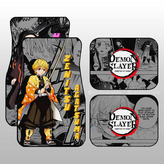 Zenitsu And Nezuko Car Floor Mats Custom Demon Slayer Anime Mix Mangas - Gearcarcover - 2