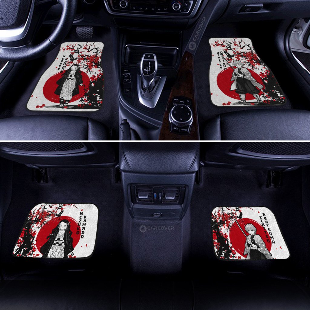 Zenitsu And Nezuko Car Floor Mats Custom Japan Style Demon Slayer Anime Car Interior Accessories - Gearcarcover - 3