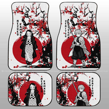Zenitsu And Nezuko Car Floor Mats Custom Japan Style Demon Slayer Anime Car Interior Accessories - Gearcarcover - 1