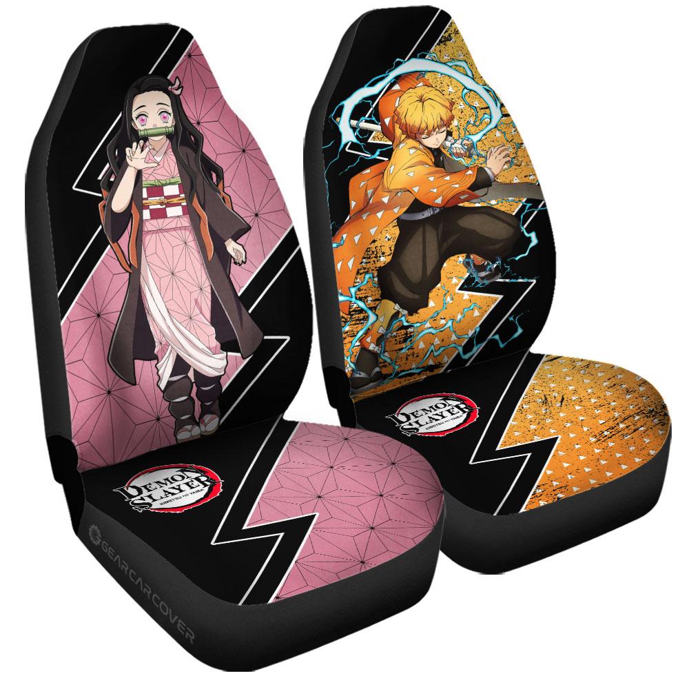 Zenitsu And Nezuko Car Seat Covers Custom Anime Demon Slayer Car Accessories - Gearcarcover - 3