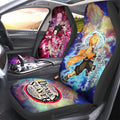 Zenitsu And Nezuko Car Seat Covers Custom Characters Demon Slayer Car Accessories - Gearcarcover - 1