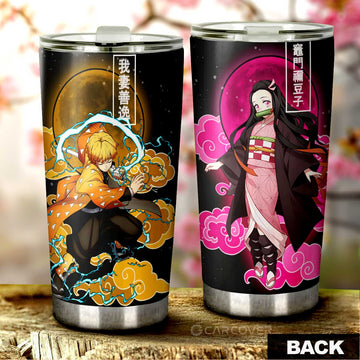 Zenitsu And Nezuko Tumbler Cup Custom Anime Demon Slayer Car Accessories - Gearcarcover - 1