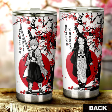 Zenitsu And Nezuko Tumbler Cup Custom Japan Style Demon Slayer Anime Car Interior Accessories - Gearcarcover - 1