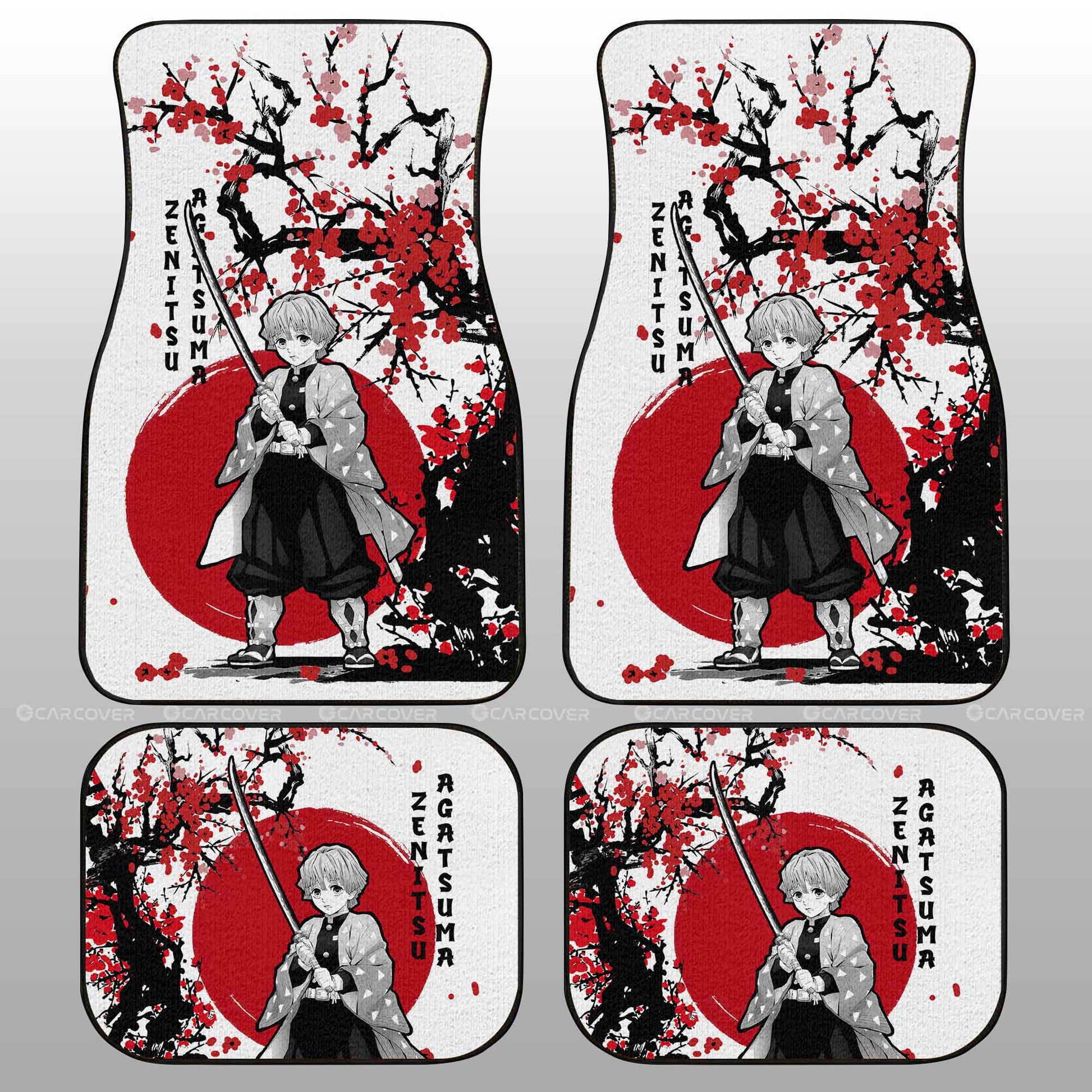 Zenitsu Car Floor Mats Custom Japan Style Demon Slayer Anime Car Accessories - Gearcarcover - 2