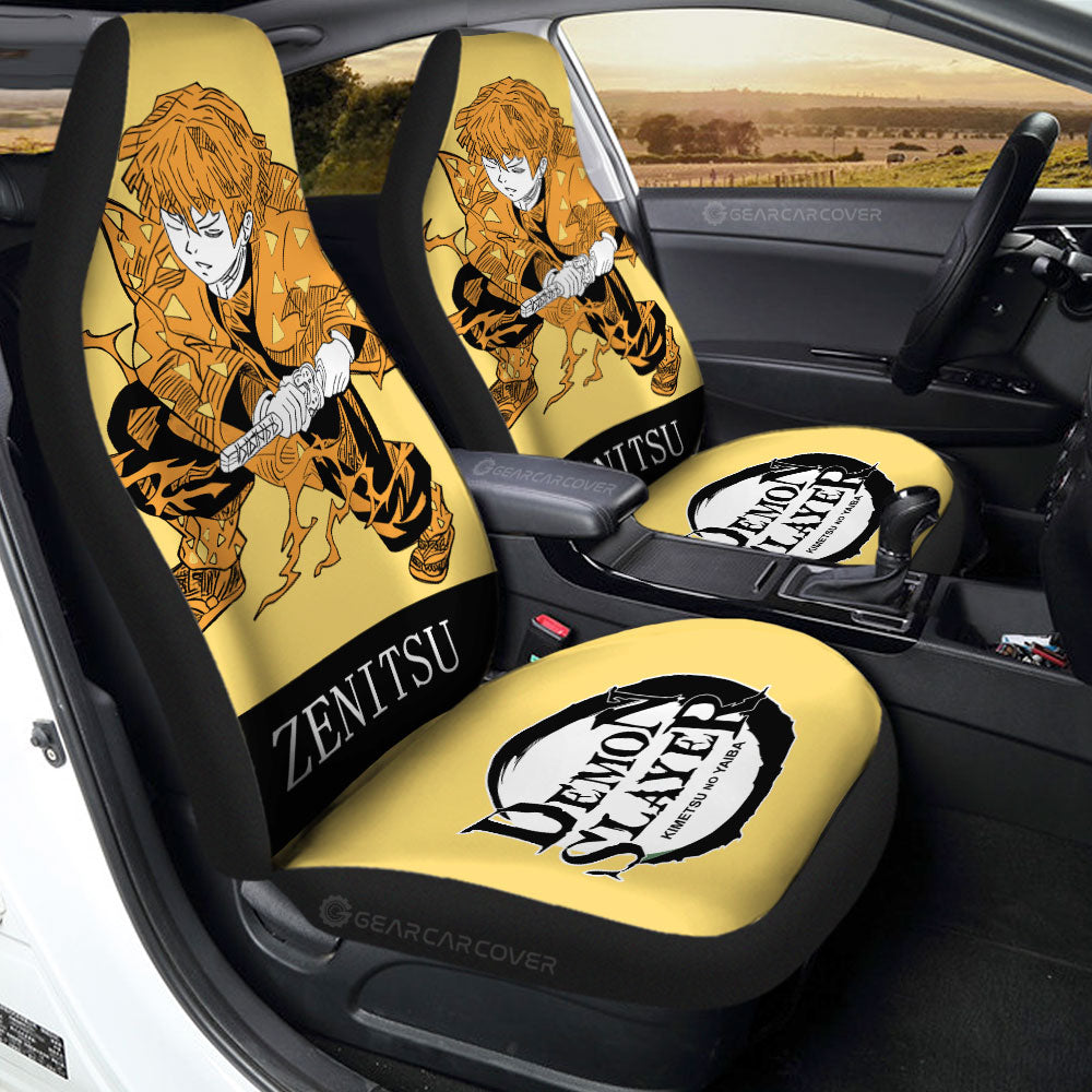 Zenitsu Car Seat Covers Custom Demon Slayer Anime Car Accessories - Gearcarcover - 2