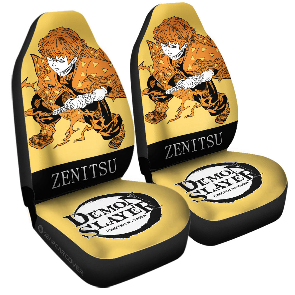 Zenitsu Car Seat Covers Custom Demon Slayer Anime Car Accessories - Gearcarcover - 3