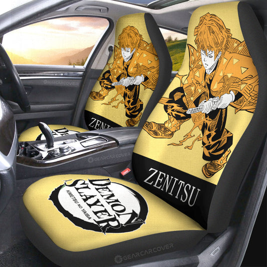 Zenitsu Car Seat Covers Custom Demon Slayer Anime Car Accessories - Gearcarcover - 1