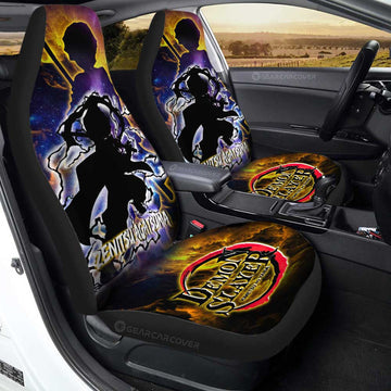 Zenitsu Car Seat Covers Custom Demon Slayer Anime Silhouette Style - Gearcarcover - 1