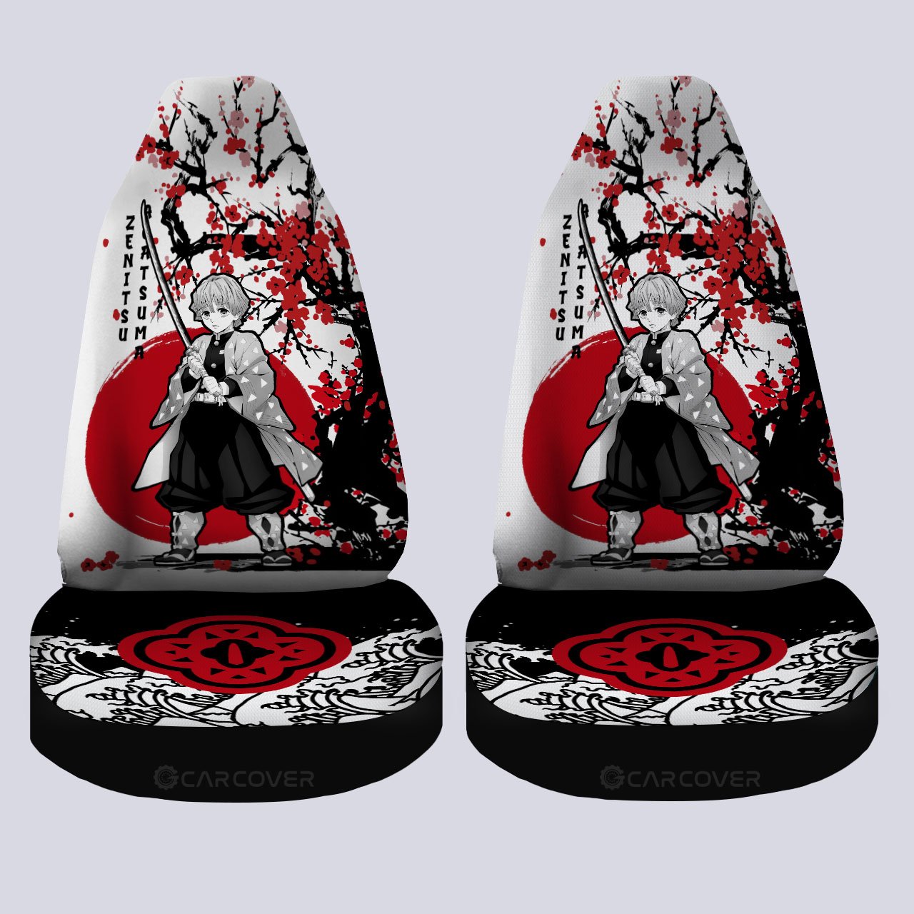 Zenitsu Car Seat Covers Custom Japan Style Demon Slayer Anime Car Accessories - Gearcarcover - 4