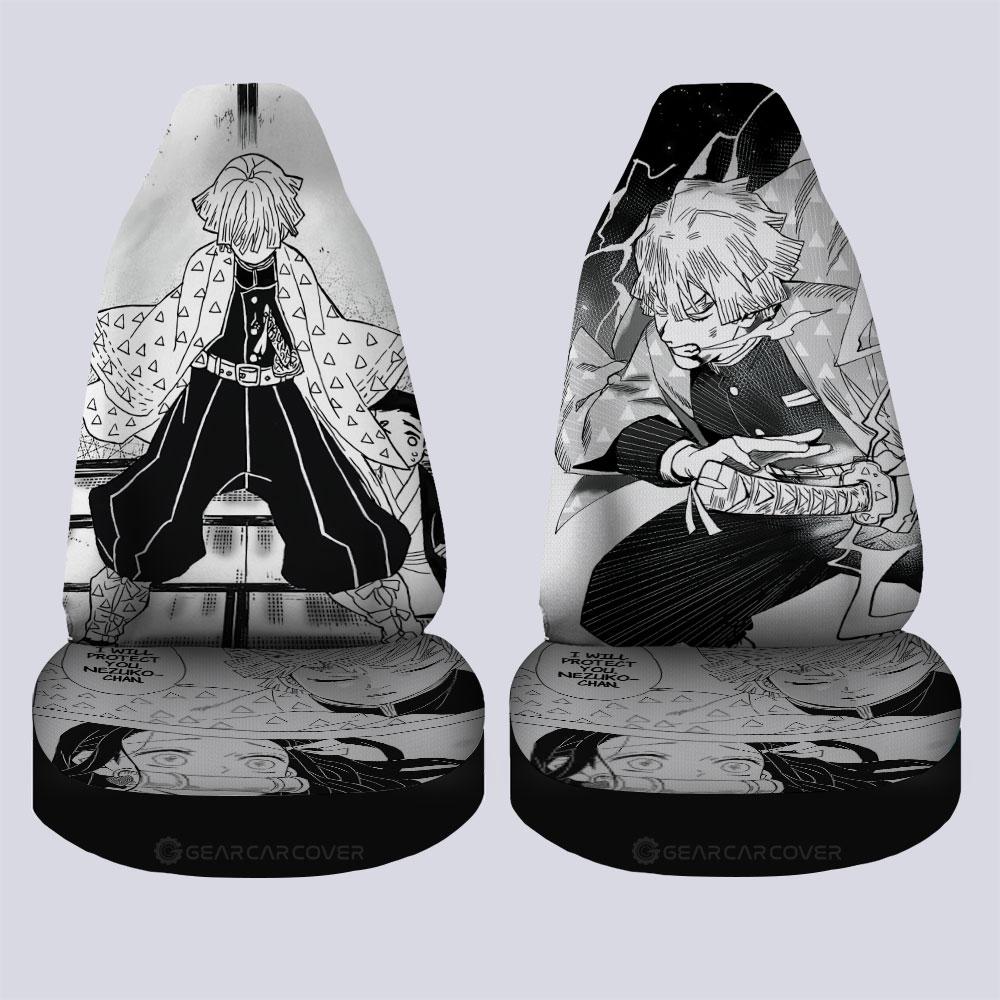 Zenitsu Car Seat Covers Custom Kimetsu No Yaiba Manga Car Accessories - Gearcarcover - 4