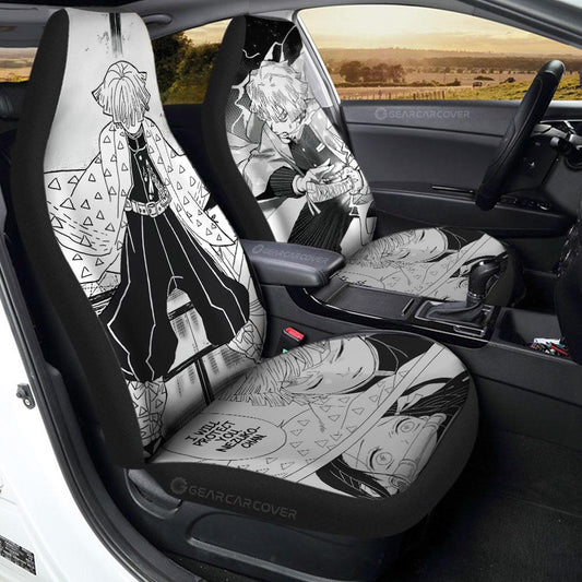 Zenitsu Car Seat Covers Custom Kimetsu No Yaiba Manga Car Accessories - Gearcarcover - 1