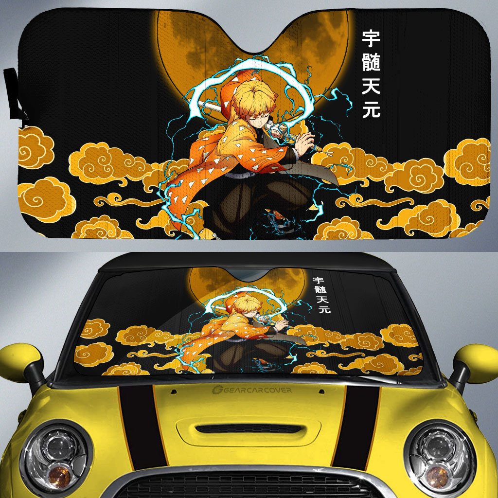 Zenitsu Car Sunshade Custom Demon Slayer Anime Car Accessories - Gearcarcover - 1