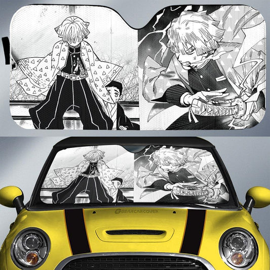 Zenitsu Car Sunshade Custom Kimetsu No Yaiba Manga Car Accessories - Gearcarcover - 1