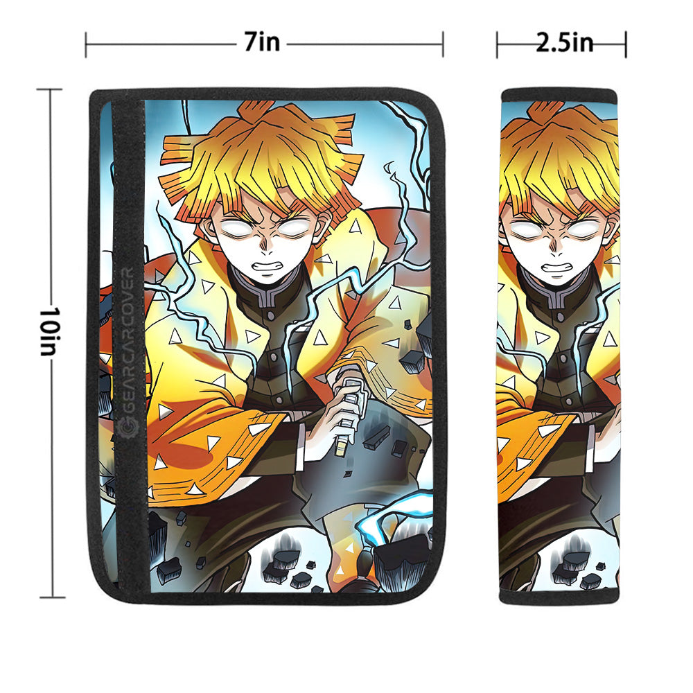 Zenitsu Seat Belt Covers Custom Demon Slayer Anime Car Accessoriess - Gearcarcover - 1