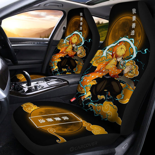 Zenitsu Thunder Breathing Car Seat Covers Custom Anime Demon Slayer Car Accessories - Gearcarcover - 2