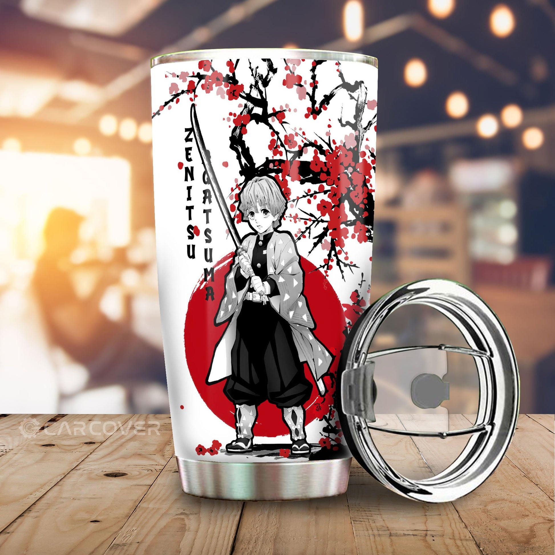 Zenitsu Tumbler Cup Custom Japan Style Demon Slayer Anime Car Accessories - Gearcarcover - 1