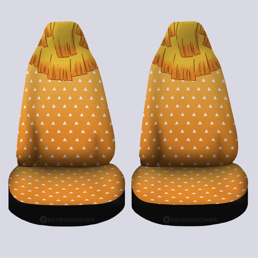 Zenitsu Uniform Car Seat Covers Custom Hairstyle Demon Slayer Anime Car Interior Accessories - Gearcarcover - 4