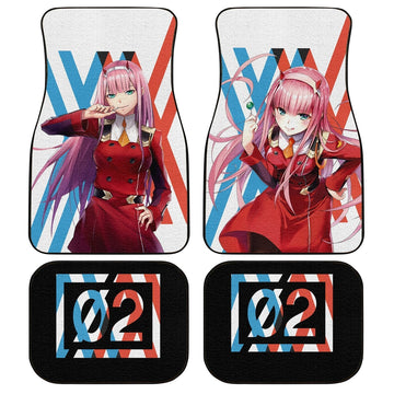 Zero Two Code 002 Car Floor Mats Custom Anime Darling In The Franxx Car Accessories - Gearcarcover - 1