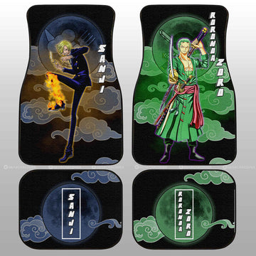 Zoro And Sanji Car Floor Mats Custom For One Piece Anime Fans - Gearcarcover - 1