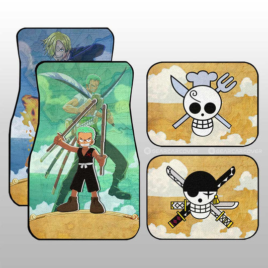 Zoro And Sanji Car Floor Mats Custom One Piece Map Car Accessories For Anime Fans - Gearcarcover - 2