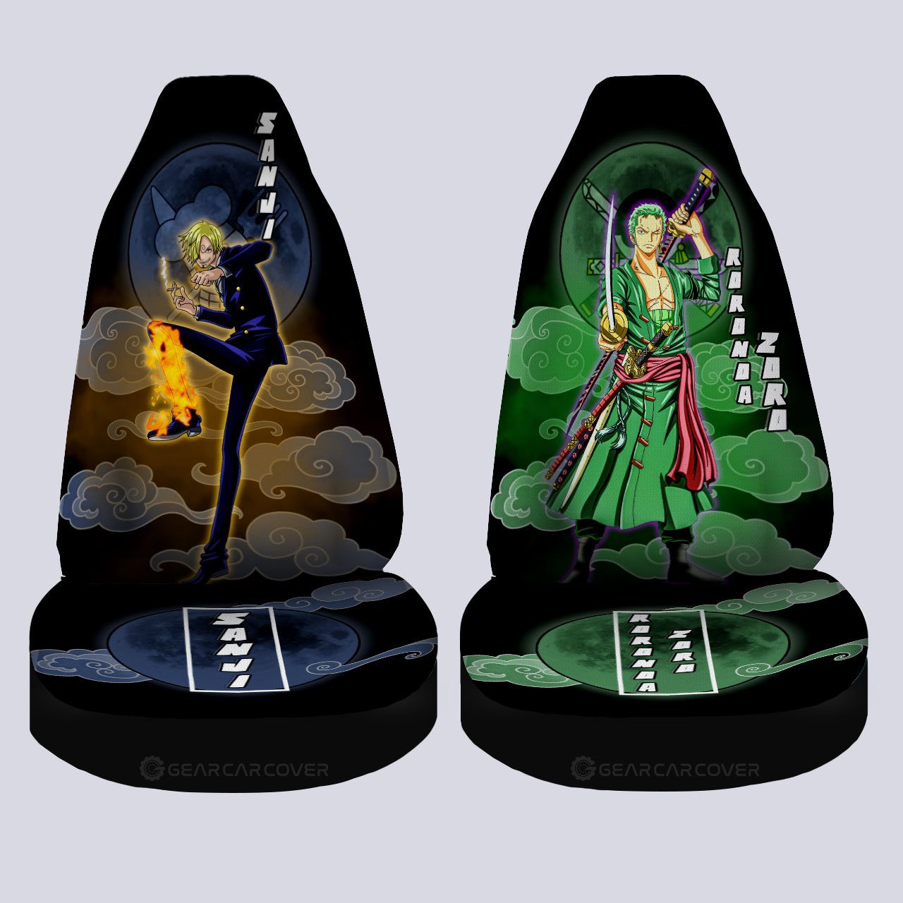 Zoro And Sanji Car Seat Covers Custom For One Piece Anime Fans - Gearcarcover - 4