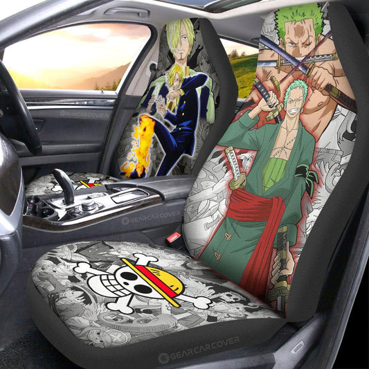 Zoro And Sanji Car Seat Covers Custom One Piece Anime Car Accessories - Gearcarcover - 2