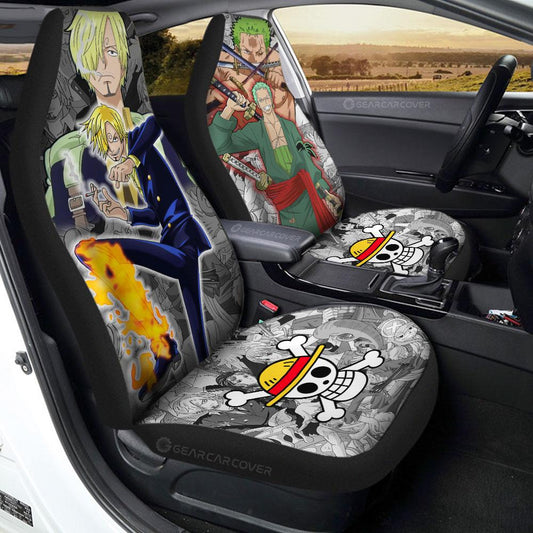 Zoro And Sanji Car Seat Covers Custom One Piece Anime Car Accessories - Gearcarcover - 1