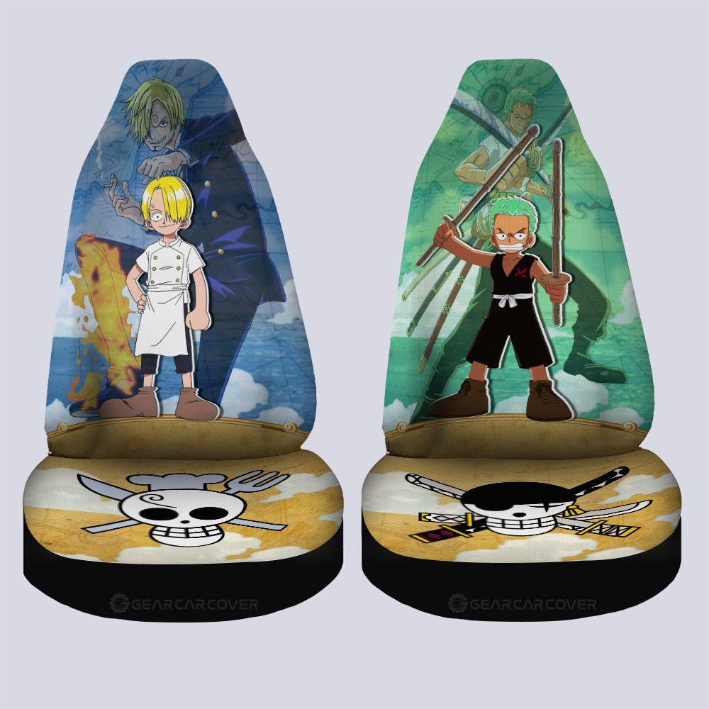 Zoro And Sanji Car Seat Covers Custom One Piece Map Car Accessories For Anime Fans - Gearcarcover - 4