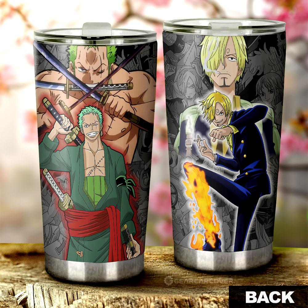 Zoro And Sanji Tumbler Cup Custom One Piece Anime Car Accessories - Gearcarcover - 1