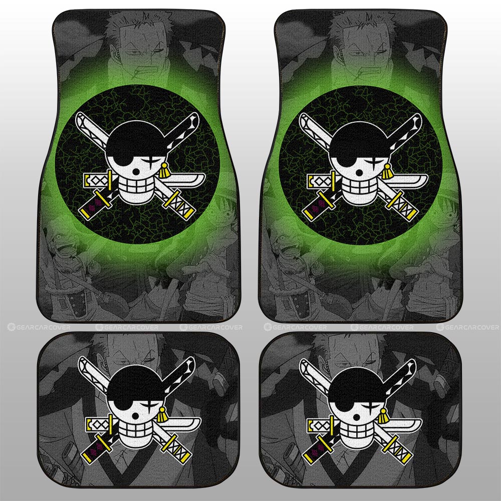 Zoro Jolly Flag Car Floor Mats Custom One Piece Anime Car Accessories - Gearcarcover - 2