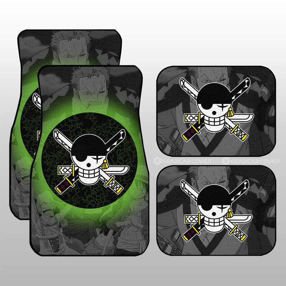Zoro Jolly Flag Car Floor Mats Custom One Piece Anime Car Accessories - Gearcarcover - 1
