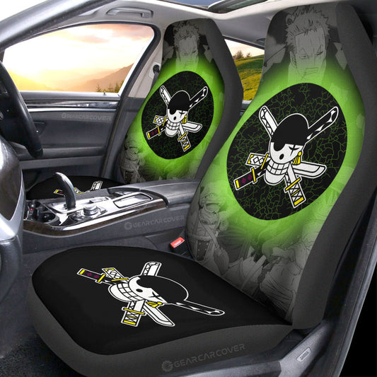 Zoro Jolly Flag Car Seat Covers Custom One Piece Anime Car Accessories - Gearcarcover - 2