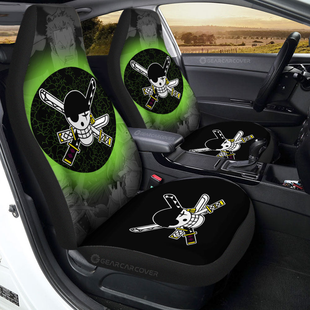 Zoro Jolly Flag Car Seat Covers Custom One Piece Anime Car Accessories - Gearcarcover - 1