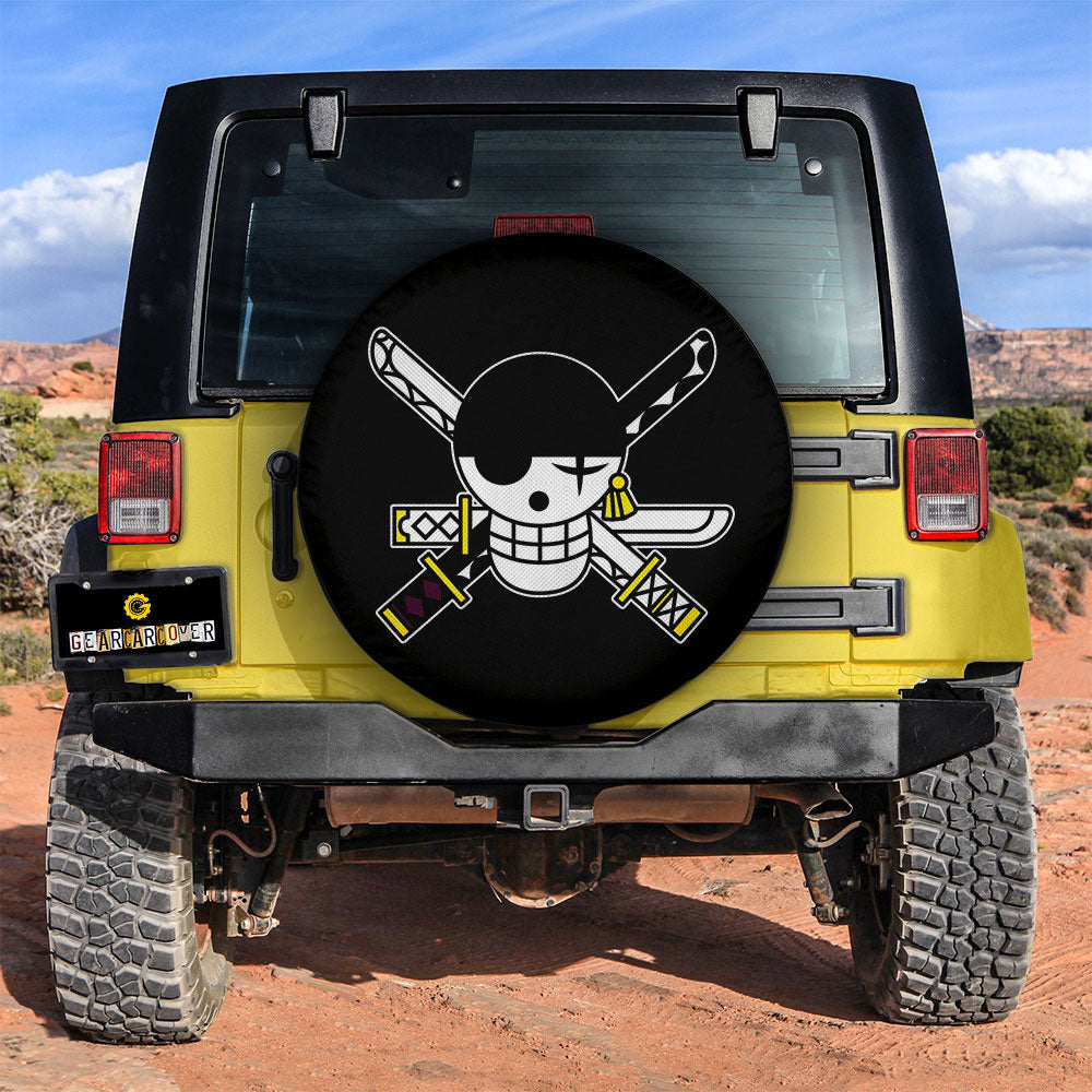 Zoro Jolly Flag Spare Tire Covers Custom One Piece Anime Car Accessories - Gearcarcover - 3